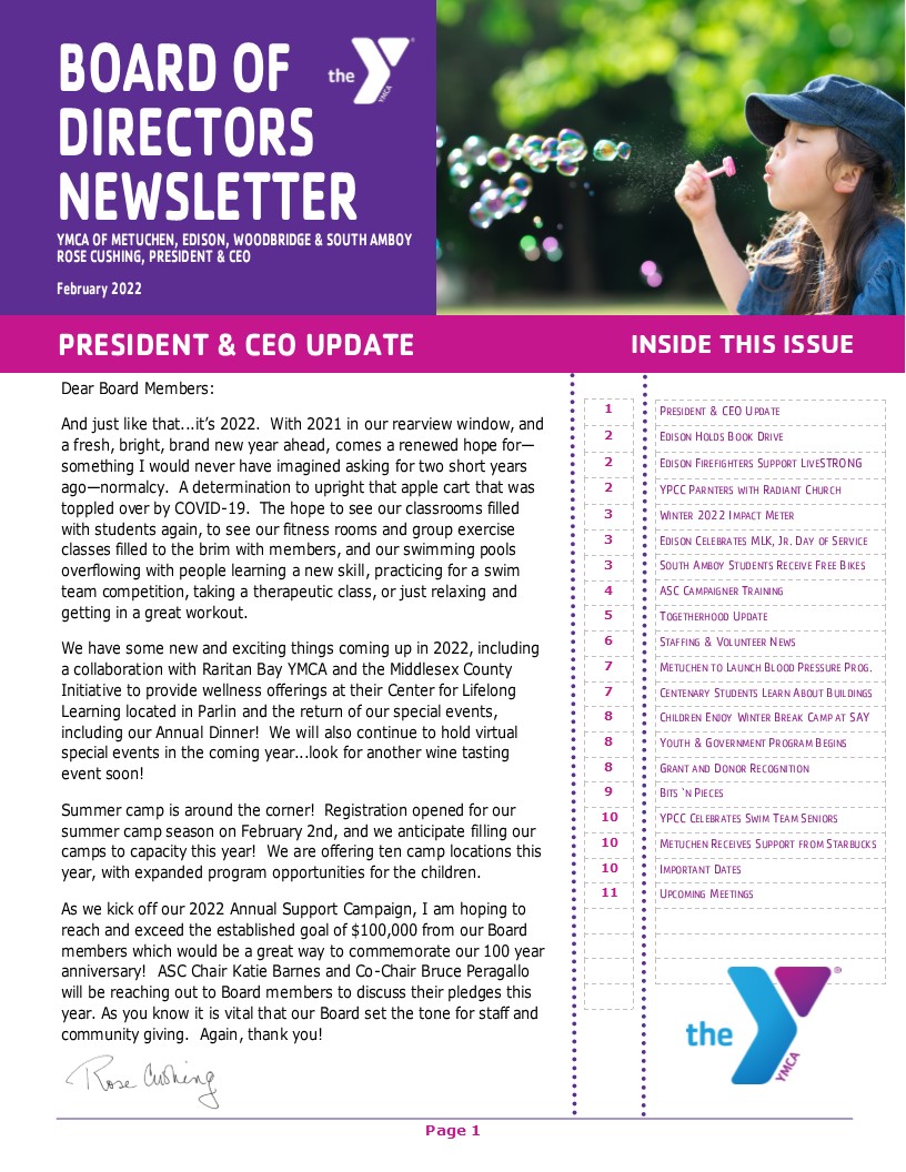 February 2022 BOD Newsletter